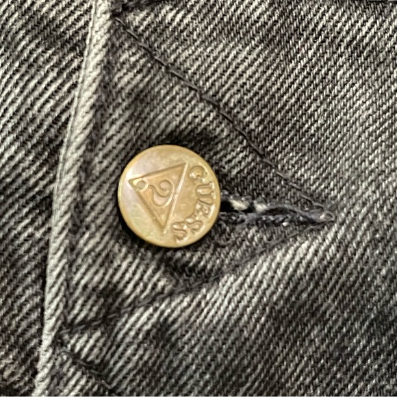 Vintage Guess Washed Black Exposed Button Fly High Rise Jeans - Picture 6 of 14